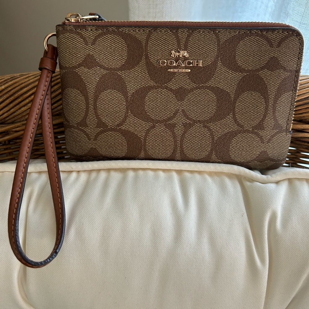 Two great Coach wallets -  Coach Tan and Brown Signature Wristlet
